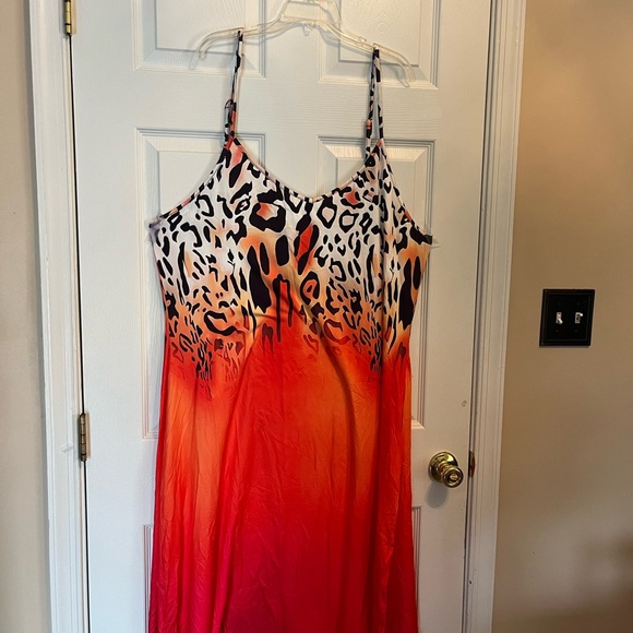 Women Plus Size Elegant Slingback Colorblock Summer Vacation Long Maxi Dress 18W - Picture 11 of 12